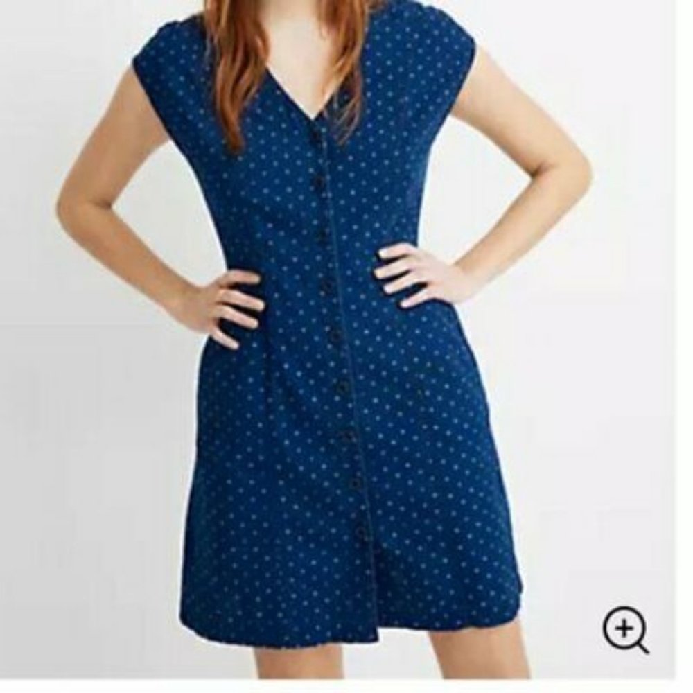 MADEWELL 6 Denim Rainbow Hearts Shirt Dress
